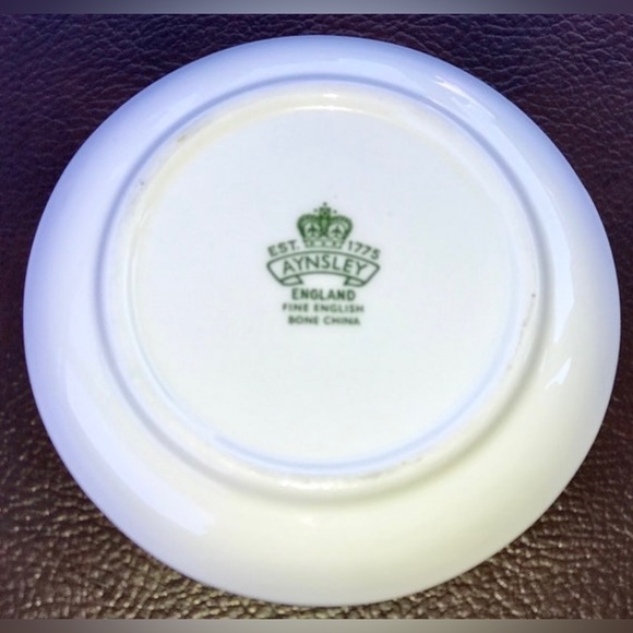 Mid Century Antique Est. 1775 AYNSLEY ENGLAND Gold Trim Trinket Dish Coin Tray - Picture 6 of 6